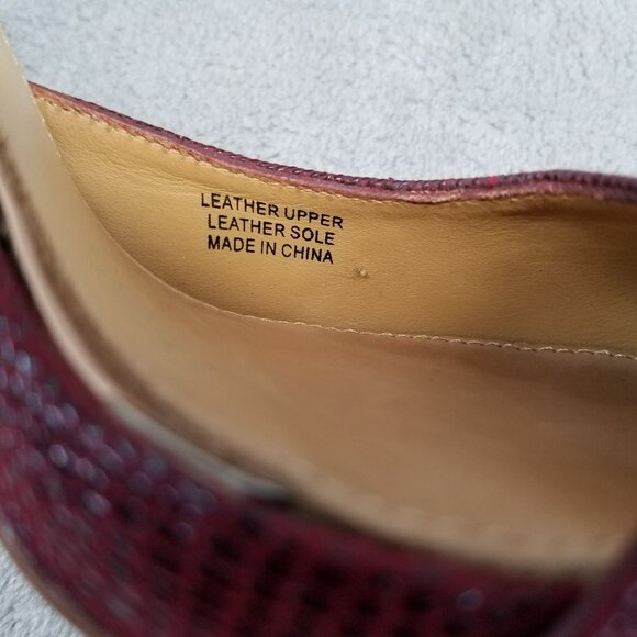 Badgley Mischka Shoes Womens 6 Red Suede Dancing Ankle Strap Heels Rockabilly - Picture 9 of 12